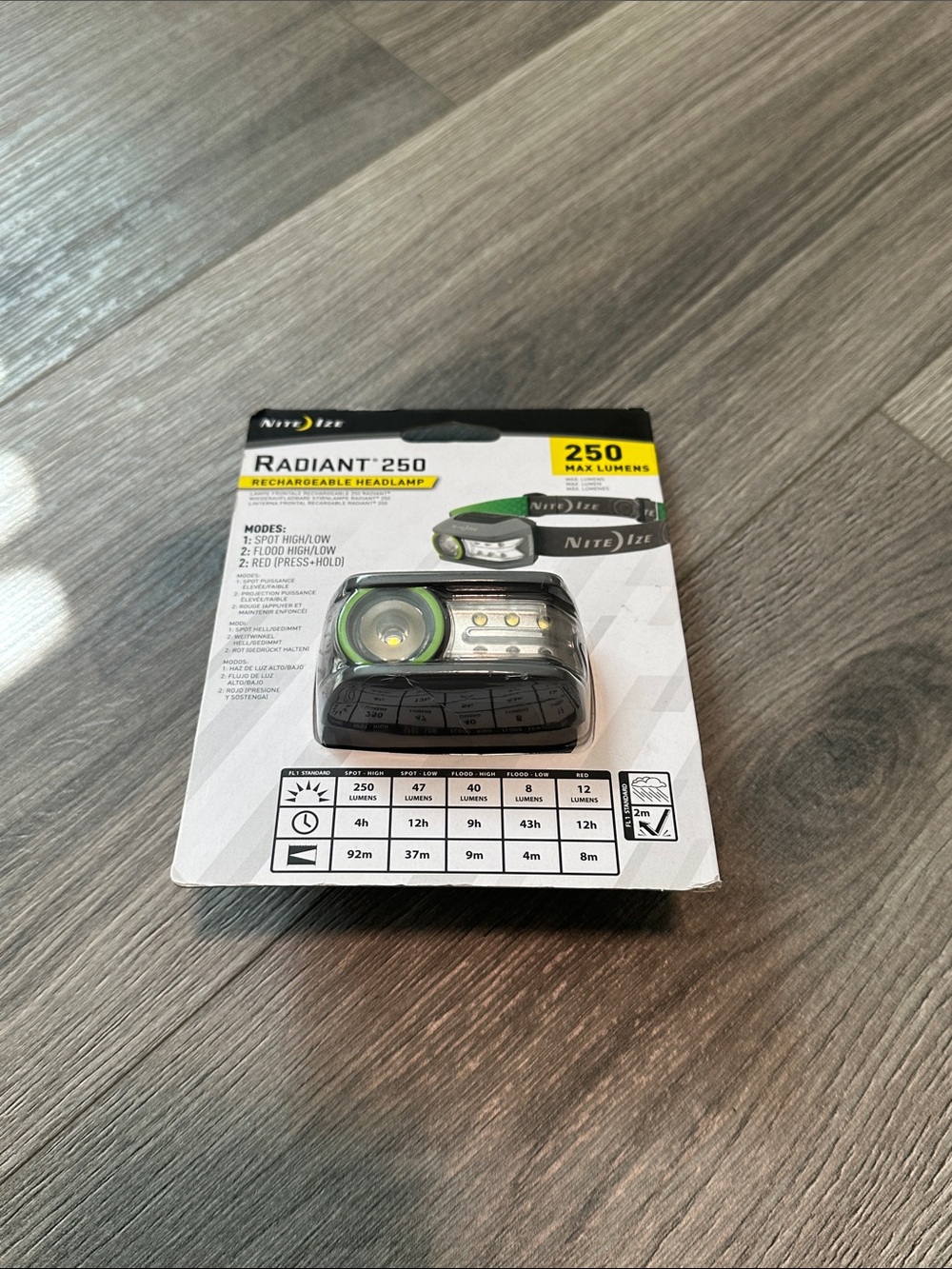 Nite Ize Radiant 250 Rechargeable Headlamp - Black & Green